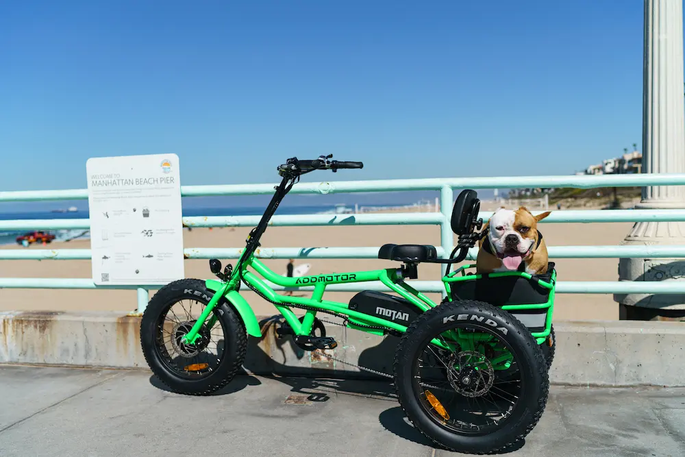 World-first Semi-Recumbent M-360 Electric Trike In Green
