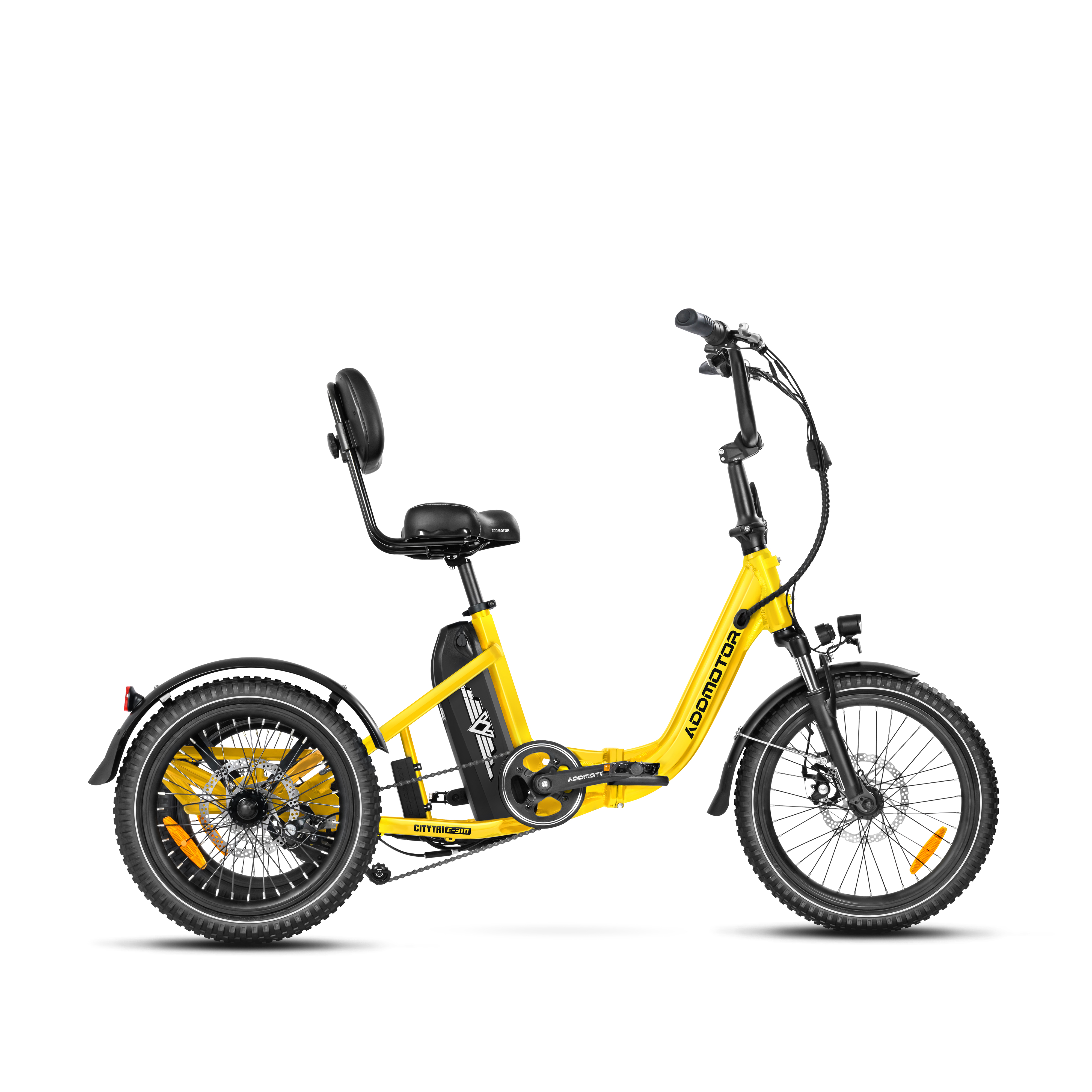 Addmotor Citytri E-310 Electric Trike with 750W 20Ah Best Electric Tricycle Under $2000 Up To 90 Miles - Yellow