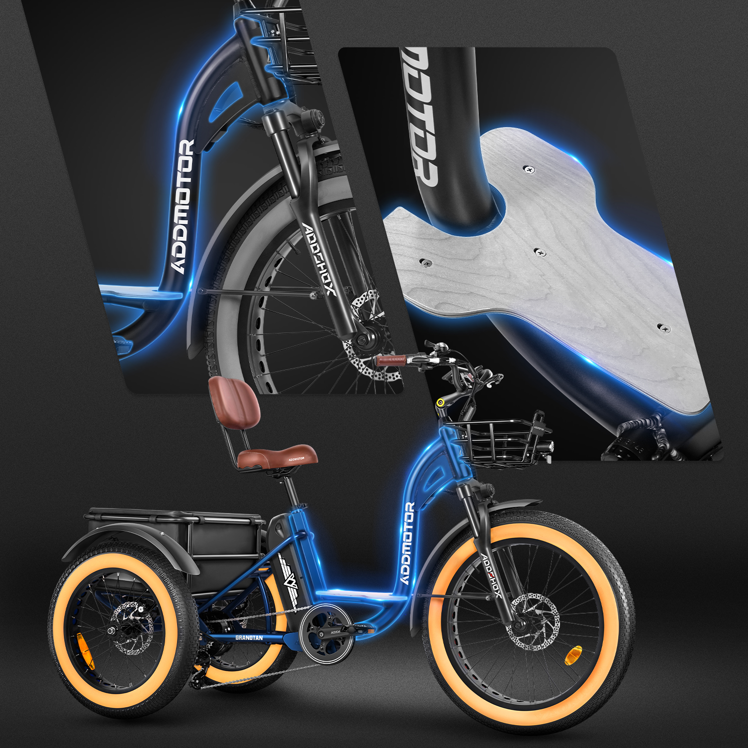 Addmotor GRANDTAN Electric Trikes Bring Comfortable Riding Experience for Each Riders