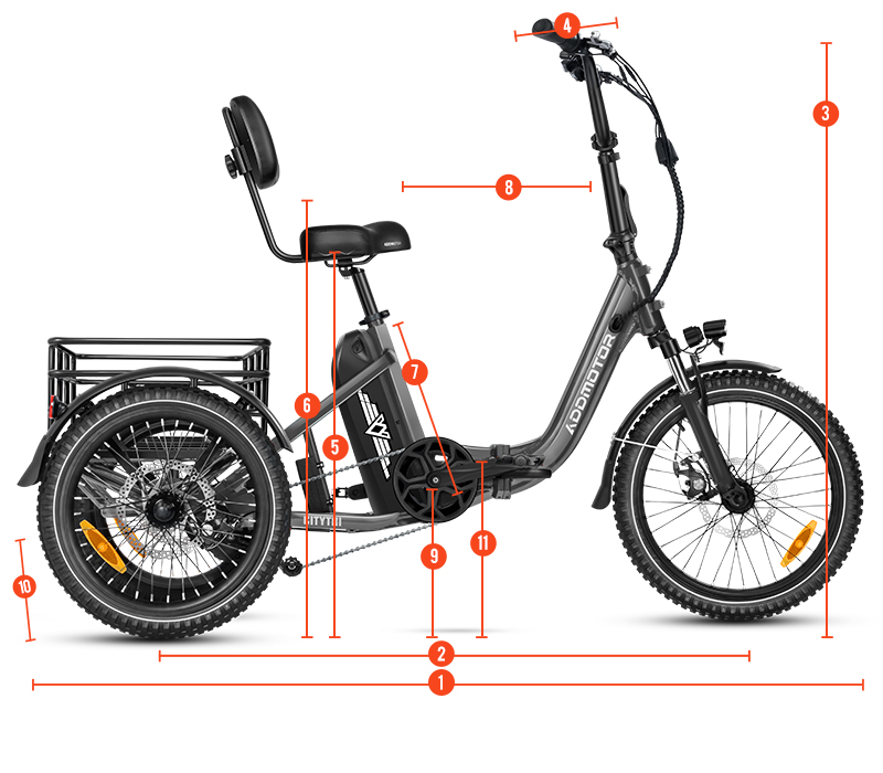 CITITRI E-310 Plus E-trike Dimension Drawing