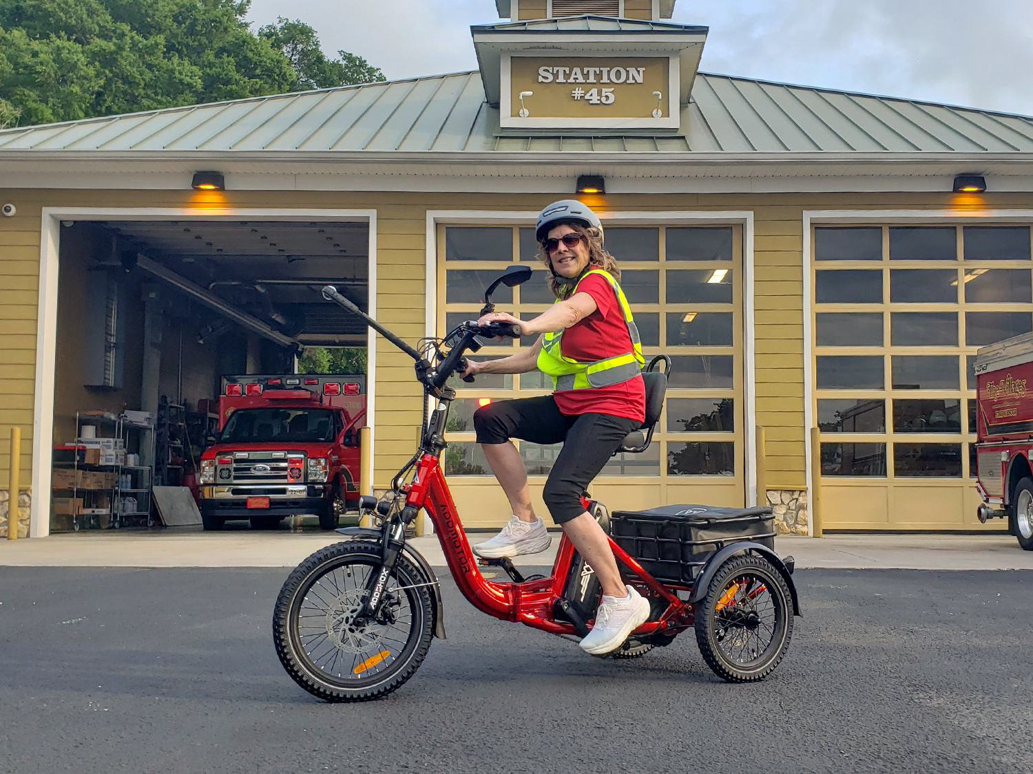 Citytri folding electric trike in red