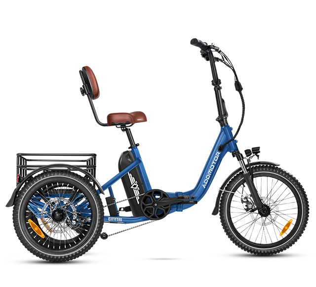 Citytri E-310 Plus Folding Electric Trike in Neptune Blue