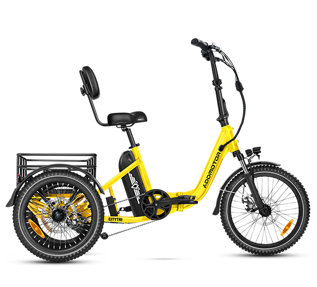 Citytri E-310 Plus Folding Electric Trike in yellow