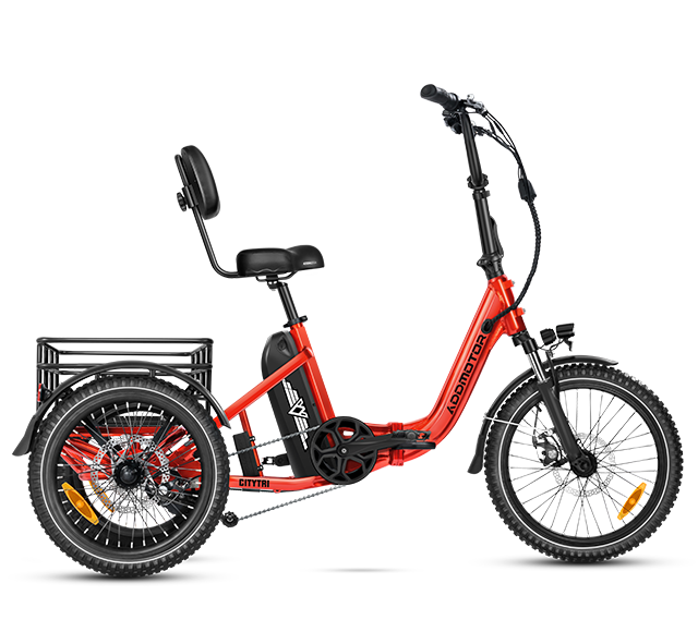 Citytri E-310 Plus Folding Electric Trike in Red