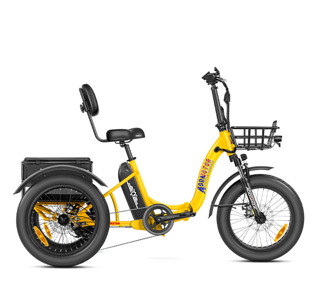 Triketan M-330F Folding Electric Trike in Yellow