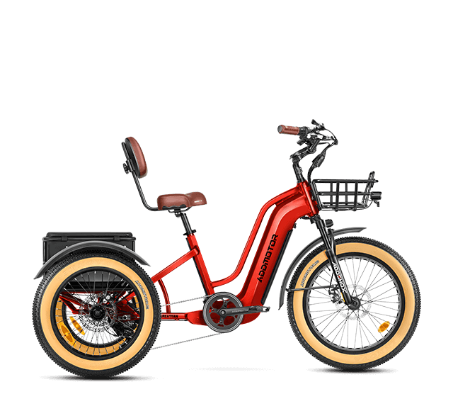 Greattan Dual Battery Electric Trike in Red