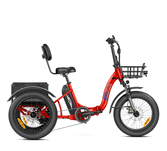 Triketan M-330F Folding Electric Trike in Red