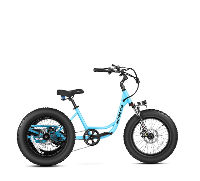 Landtan Fat Tire E-Trike in Sky Blue