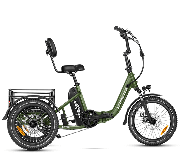 Addmotor Citytri E-310 Folding E-Trike in Army Green