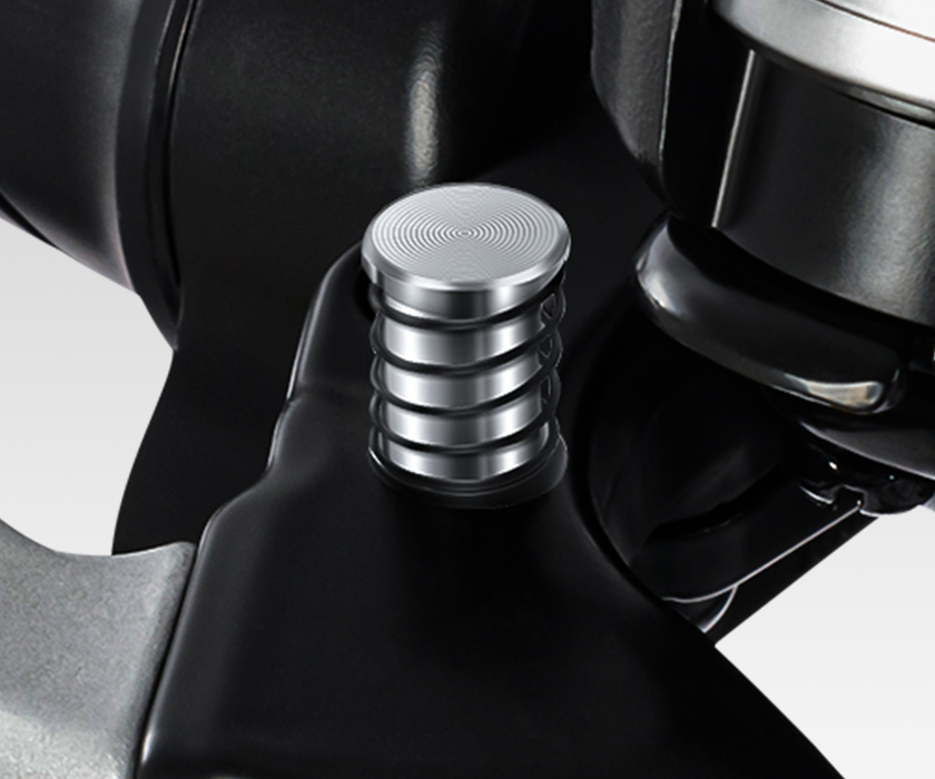 Addmotor M-380 Tandem eTrike parking brake system: Securely immobilizes the trike for safe stops on inclines.